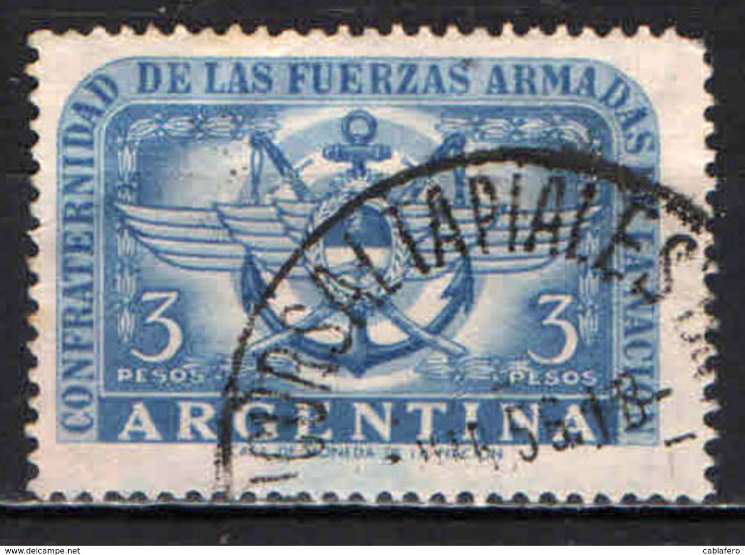 ARGENTINA - 1955 - EMBLEMA DELLA MARINA E DELL'AERONAUTICA ARGENTINA - USATO - Usati