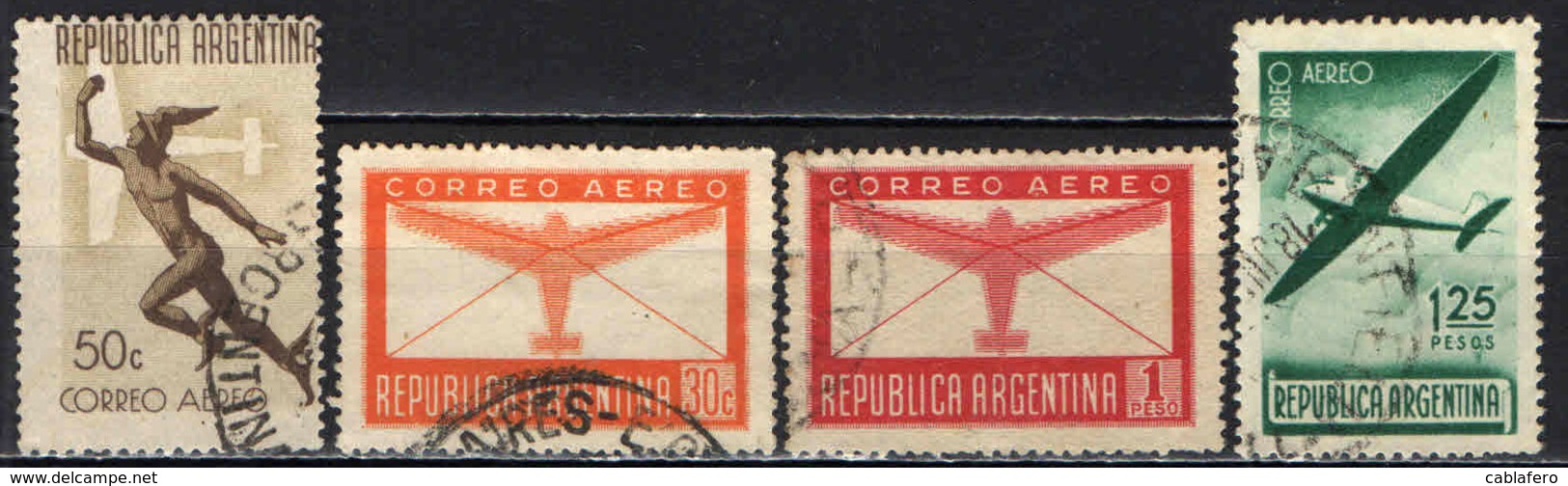 ARGENTINA - 1940 - MERCURIO E AEROPLANO STILIZZATO - USATI - Posta Aerea