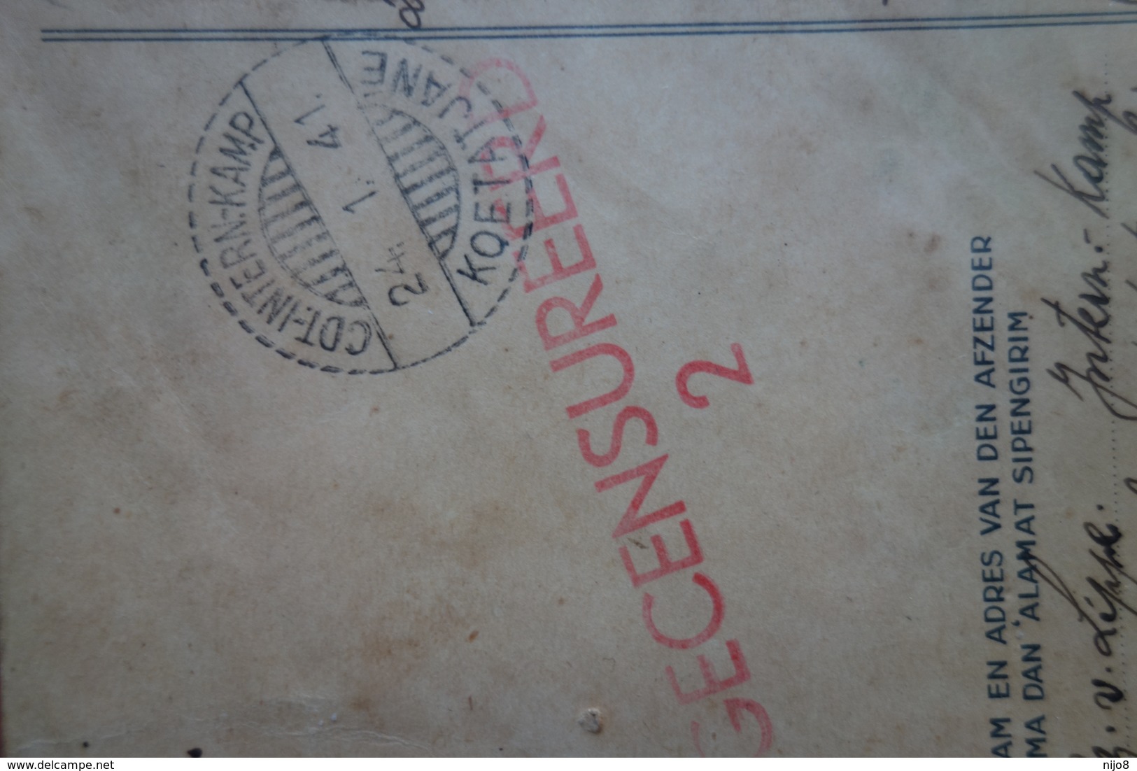 Netherlands Indies : Old Briefkaart  CDT-INTERN-KAMP-KOETATJANE Via MEDAN To AIRMADIDI /MENADO (24.1.41) - Netherlands Indies