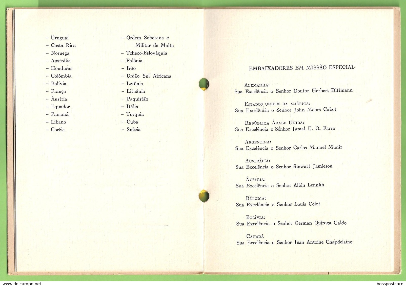 Rio De Janeiro - São Paulo - Brasilia - Programa Da Tomada De Posse Do Presidente Jânio Quadros - Brasil - Programs