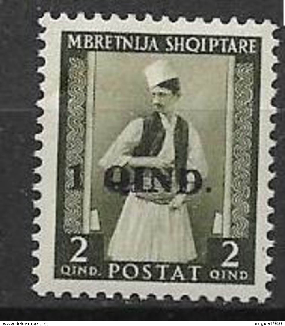 OCCUPAZIONE ITALIANA  ALBANIA 1942 FRANCOBOLLO SOPRASTAMPATO SASS. 37 MNH XF - Albania