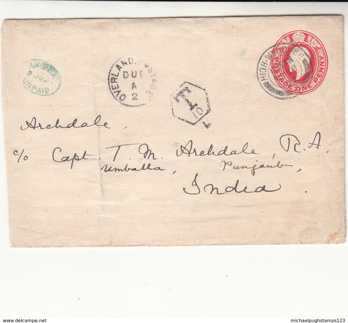 G.B. / Stationery / Buckinghamshire / Tax / India / Overland Postage Due - Ohne Zuordnung