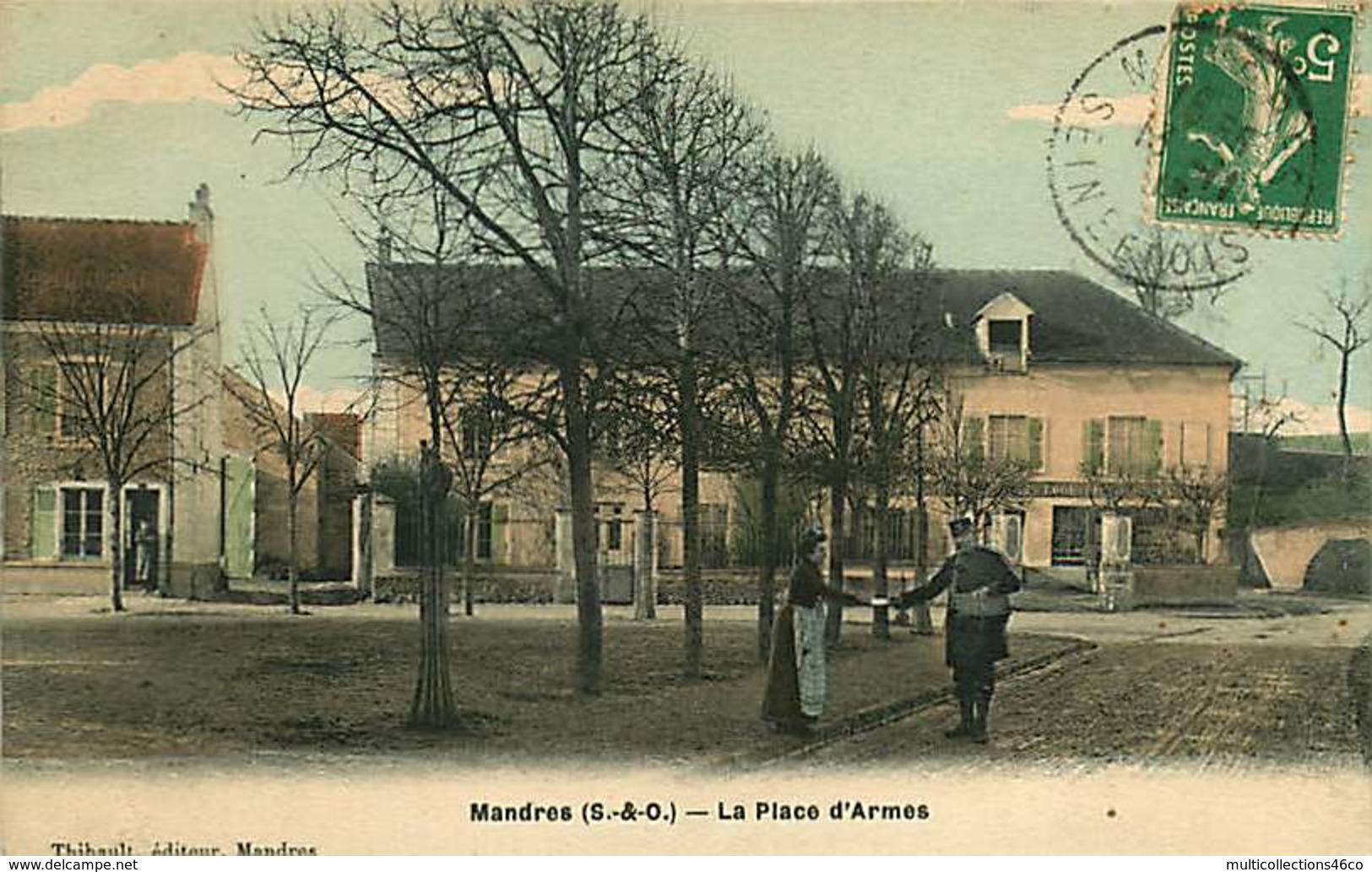 090419 - 94 MANDRES La Place D'armes - Remise Du Courrier Par Le Facteur - Postes PTT - Mandres Les Roses