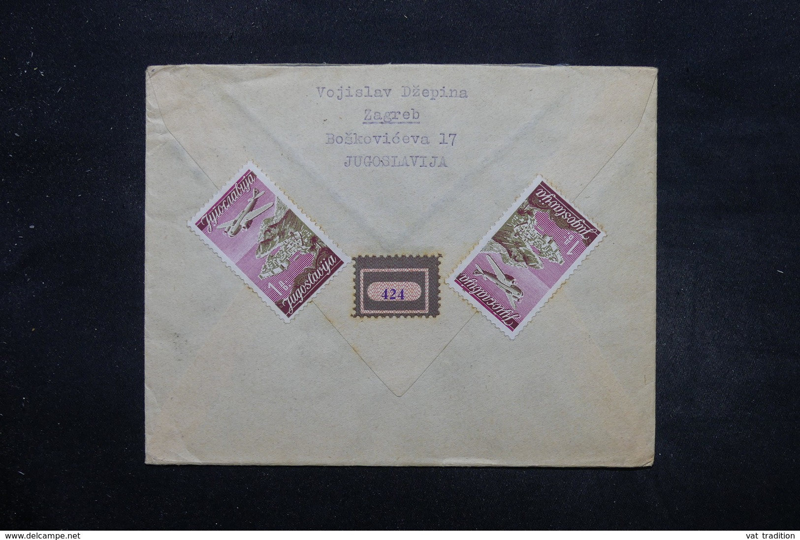 YOUGOSLAVIE - Enveloppe De Zagreb Pour Bruxelles Par Avion En 1949 , Affranchissement Recto Et Verso Plaisant - L 27602 - Lettres & Documents