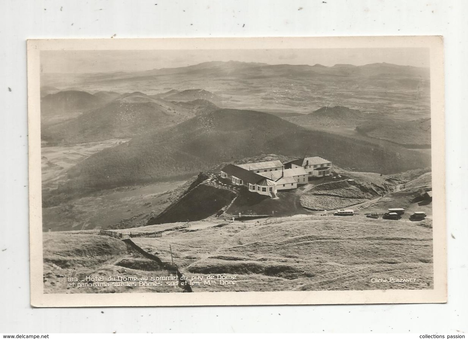 Cp, Hôtel Du Dôme Au Sommet Du Puy De Dôme Et Panorama, Voyagée 1951 ,ed. Cap N° 183 - Hotels & Restaurants