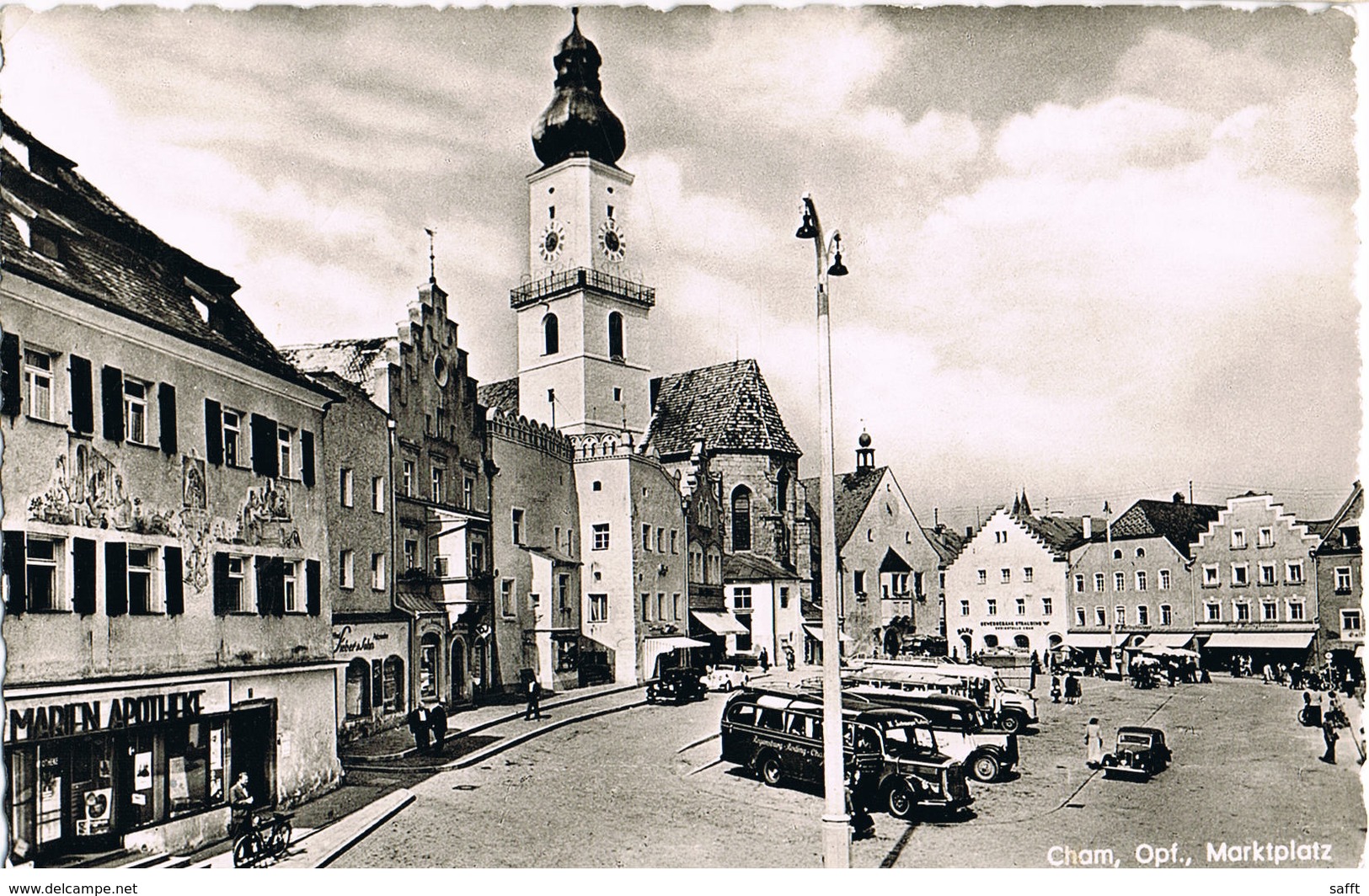 AK Cham/Oberpfalz, Marktplatz 1962 - Cham