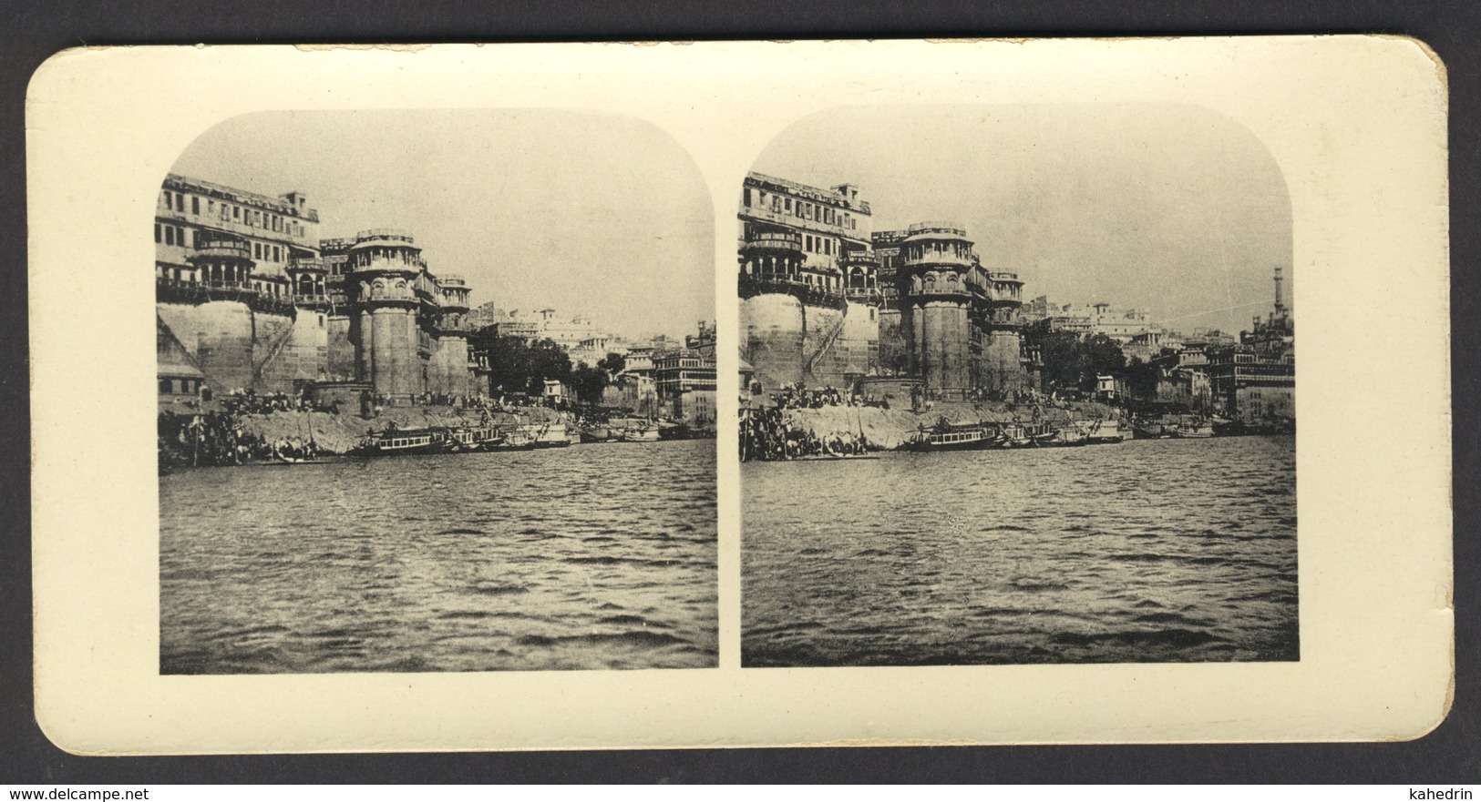 India, Benares, Palaces At The Ganges - Stereoscoop