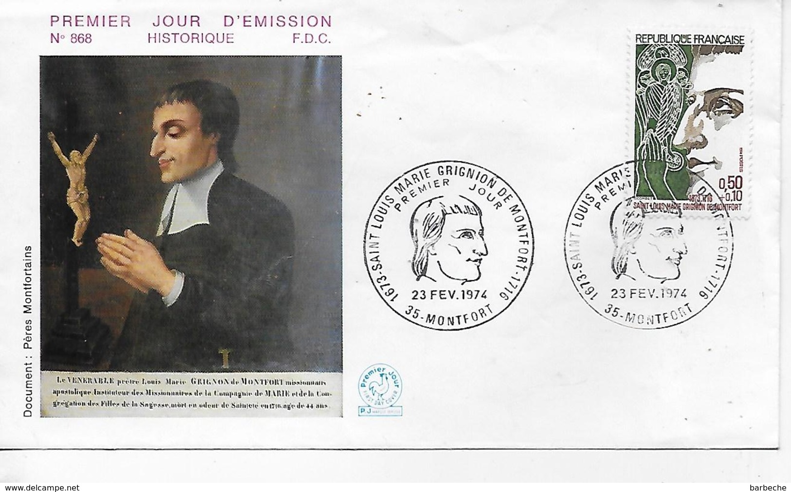 PREMIER JOUR D' EMISSION  N° 868 Histoique FDC - 1970-1979