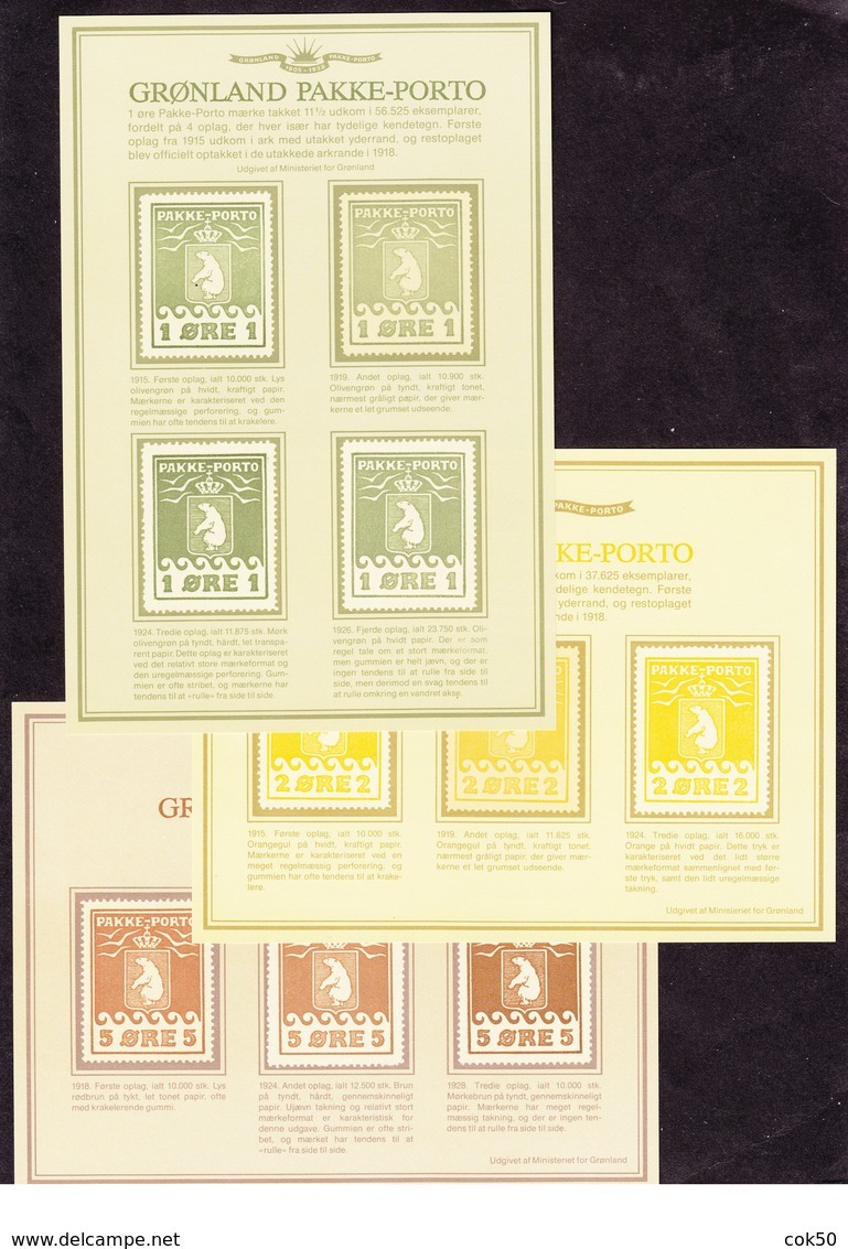 GREENLAND - Official Parcelpost Reprints (mini-sheets) - 11 Unused Items As Issued - Parcel Post
