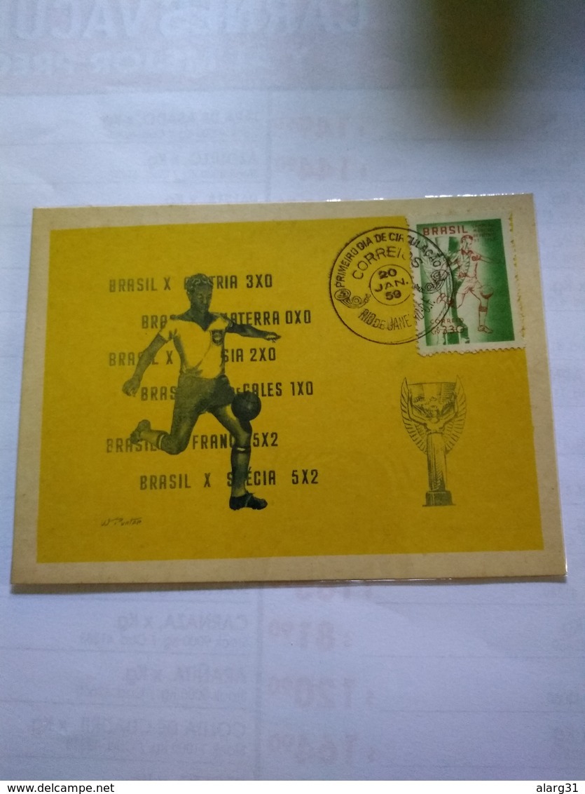 Brasil First Day Card Football Cup 1958 - 1958 – Zweden