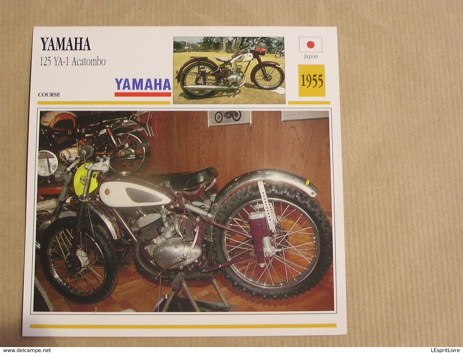 YAMAHA 125 YA-1 Acatombo  Japon Japan 1955  Moto Fiche Descriptive Motocyclette Motos Motorcycle Motocyclette - Other & Unclassified