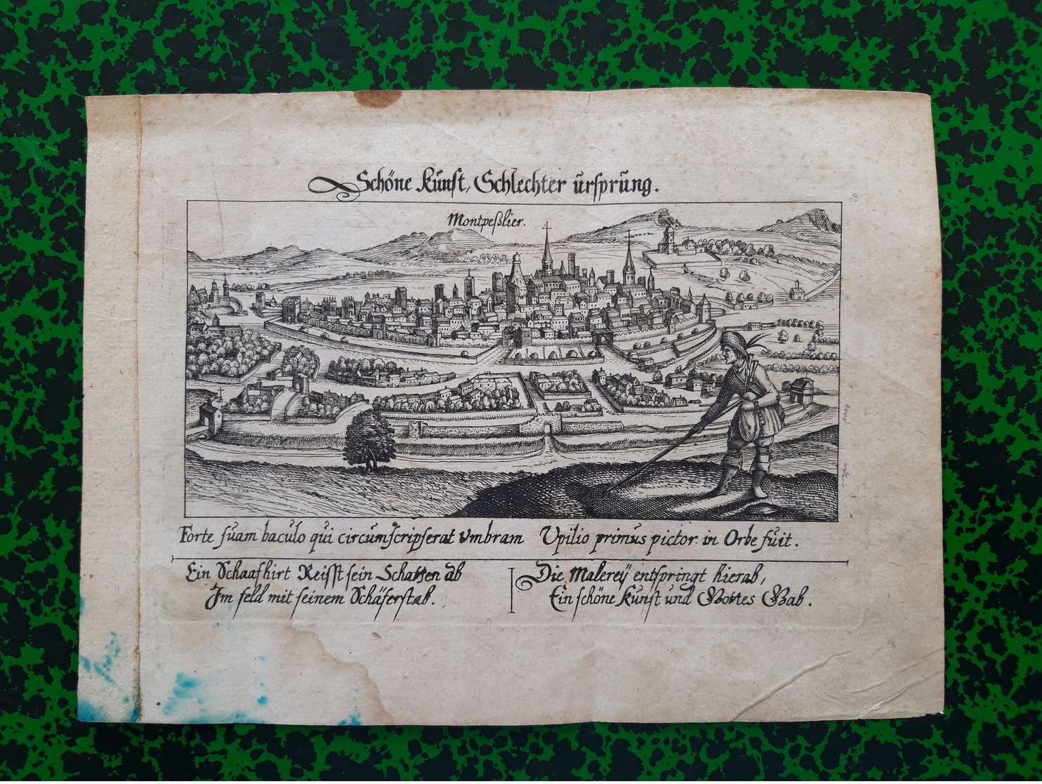 Vue De Montpellier 1626 Daniel Meisner - Estampes & Gravures