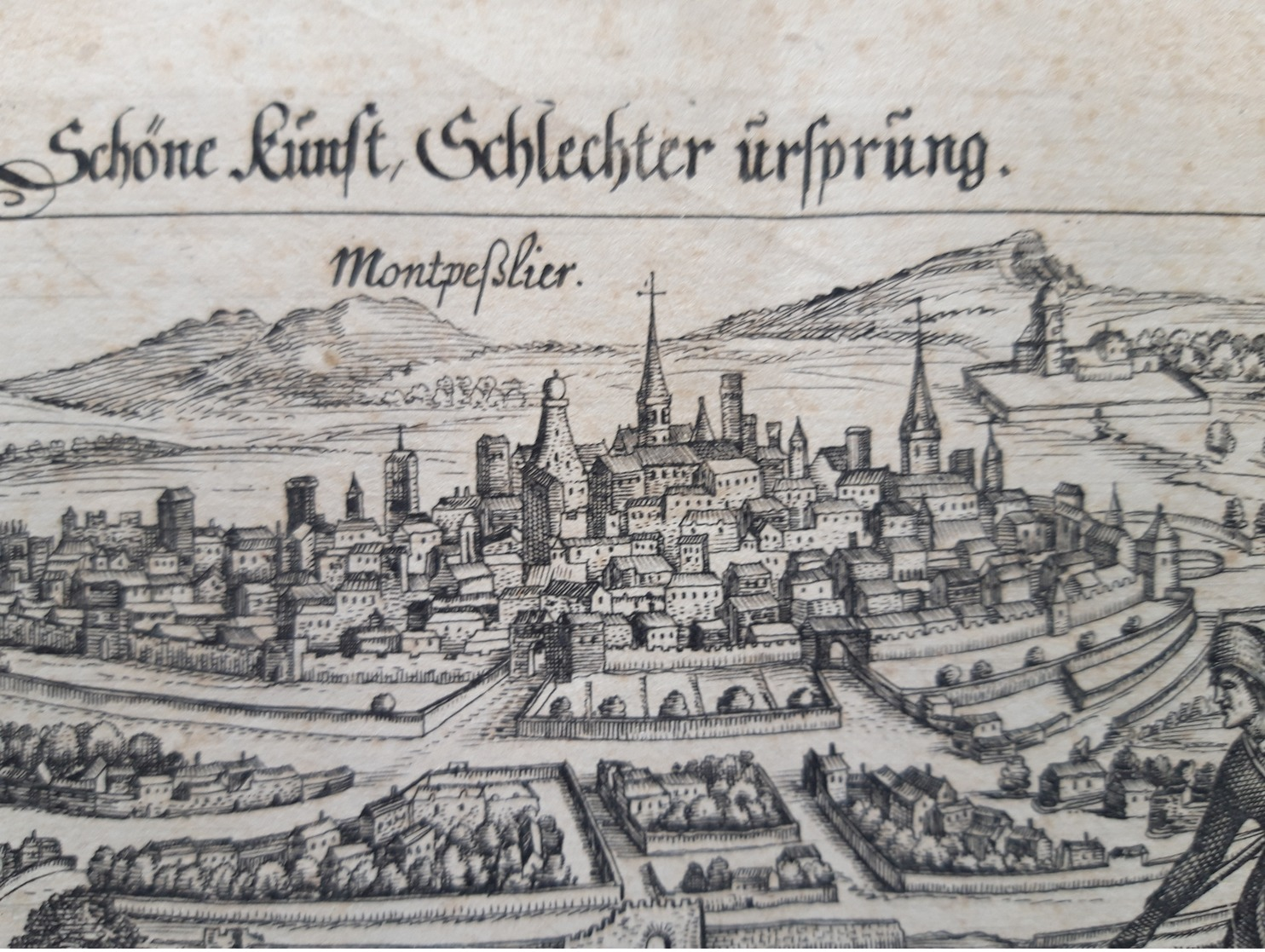 Vue De Montpellier 1626 Daniel Meisner - Estampes & Gravures