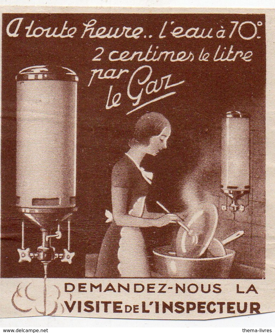 Vignette L'eau à 70° 2 Centimes PAR LE GAZ (PPP18000B) - Publicités