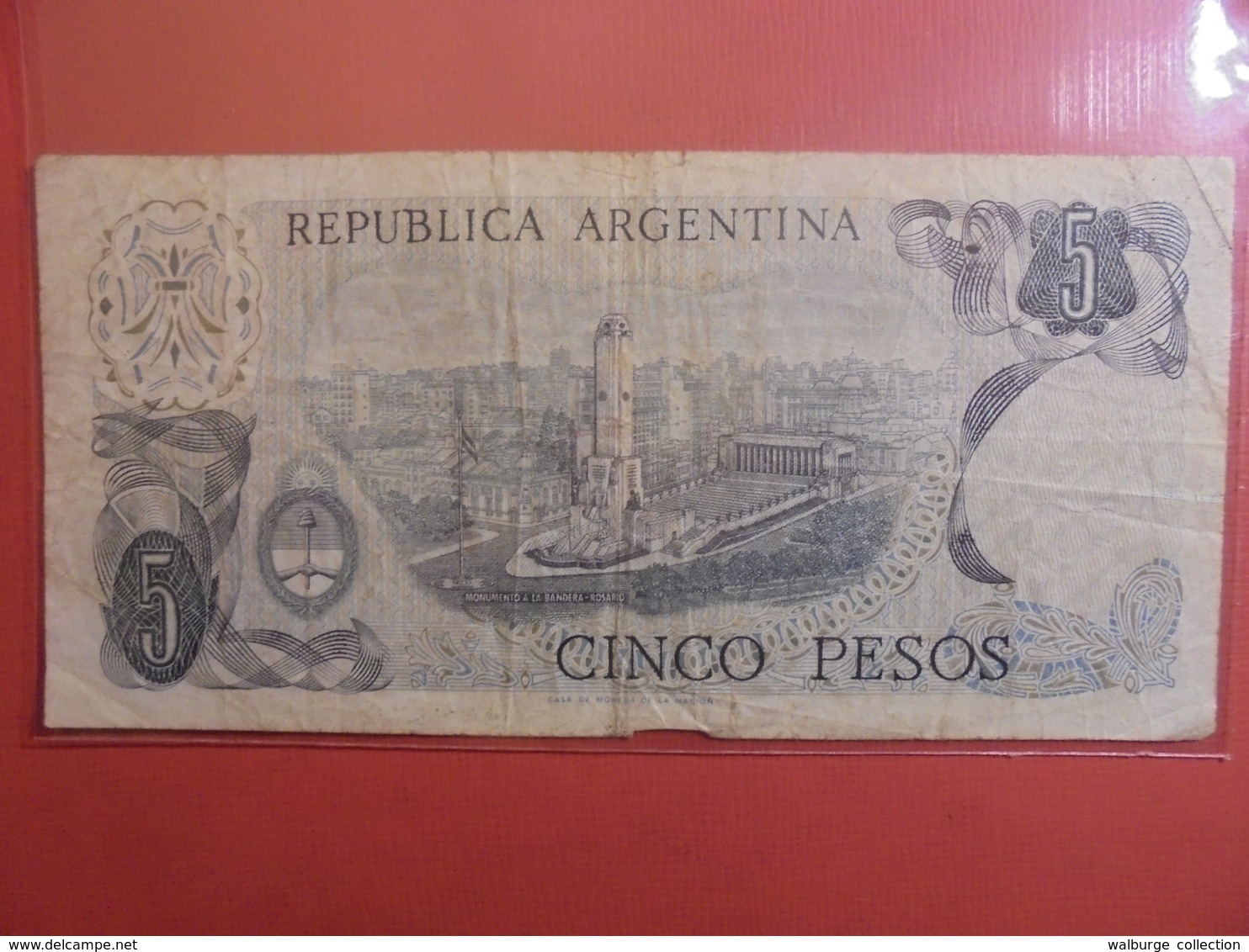 ARGENTINE 5 PESOS 1974-76 CIRCULER - Argentine