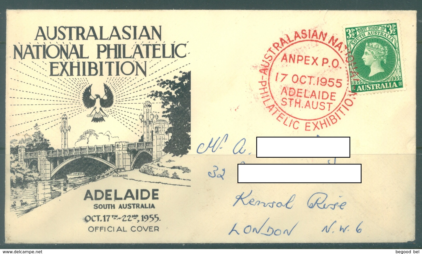 AUSTRALIA -  FDC  - 17.10.1955 - ANPEX ADELAIDE - Yv 224 - Lot 19373 - Premiers Jours (FDC)