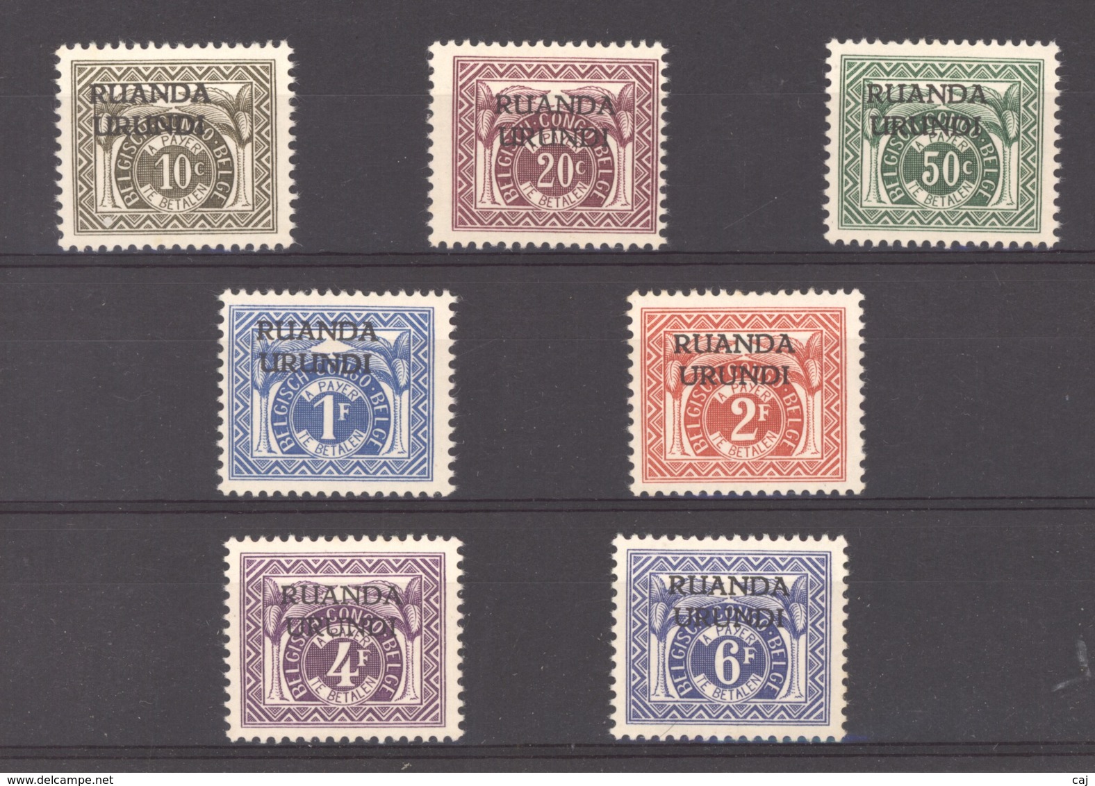 Ruanda Urundi  -  Taxes  :  Yv  20-26  **  Dentelé 12 1/2 - Unused Stamps