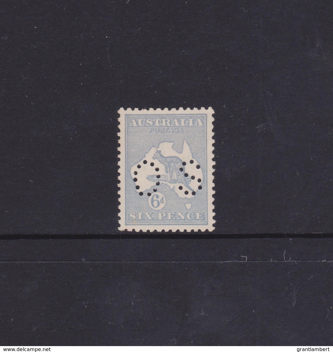 Australia 1915 Kangaroo 6d Dull Grey-Blue 3rd Wmk Die II Perf OS MVLH - Neufs