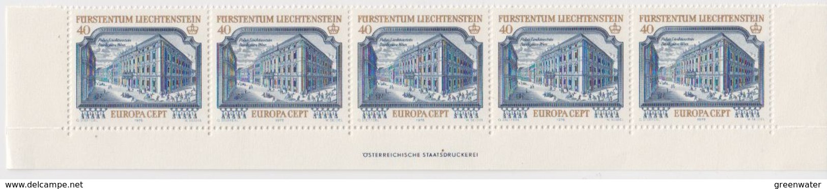 Europa Cept 1978 Liechtenstein 40Rp Strip Of 5 ** Mnh (LI244N) - 1978