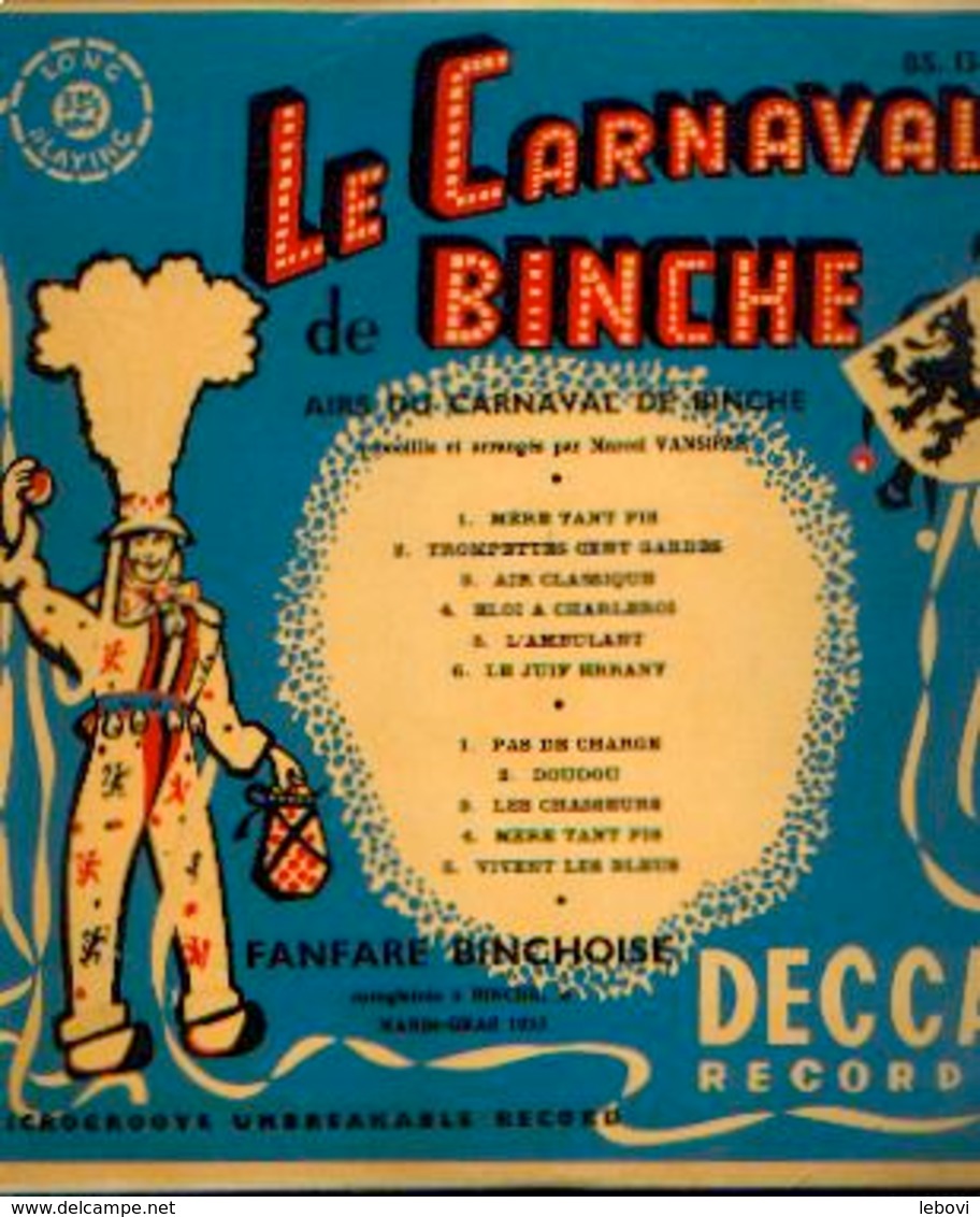 Disque «Le Carnaval De BINCHE » DECCA 1953 - Autres & Non Classés