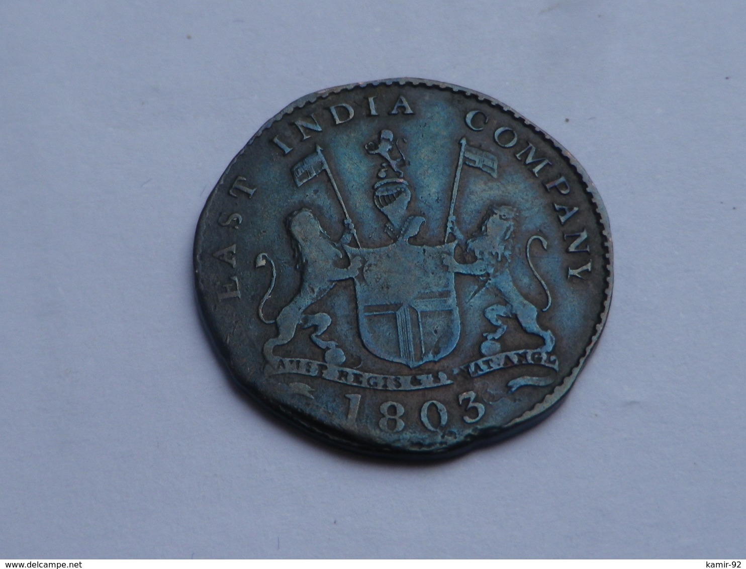 Inde Britannique   Cinq Cash  V Présidence Madras  1803 (soho)   KM# 316 Flan Légérement Rogné - Inde