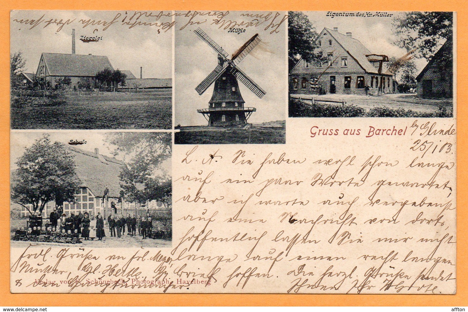 Gruss Aus Barchel Germany 1903 Postcard Mailed - Rotenburg (Wuemme)