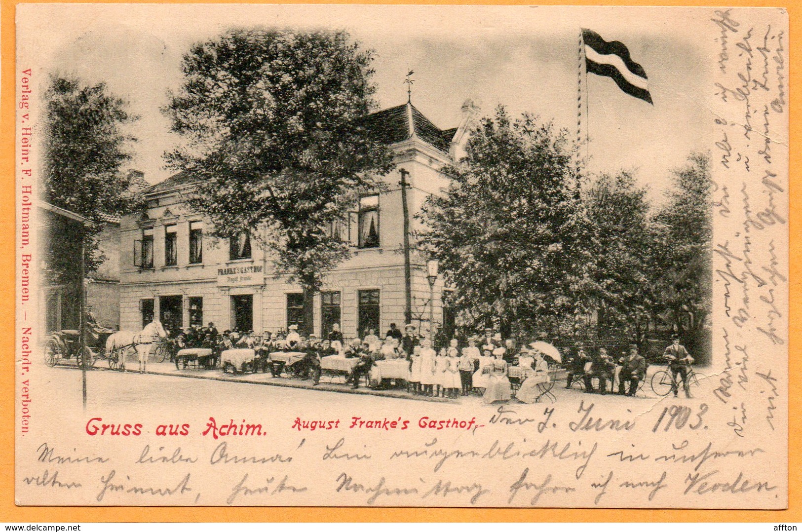 Gruss Aus Achim Germany 1903 Postcard Mailed - Verden