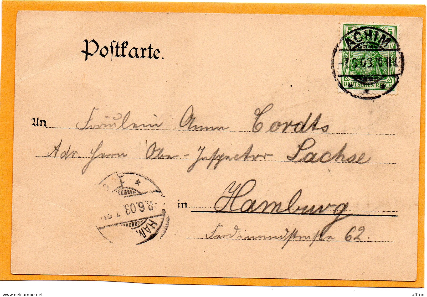 Gruss Aus Achim Germany 1903 Postcard Mailed - Verden