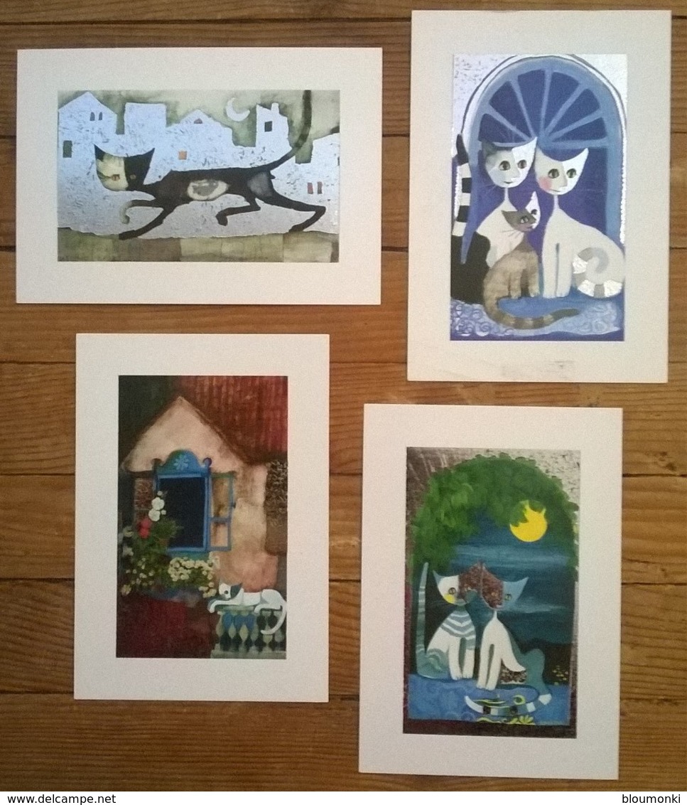 Lot De 4 Cartes Postales CHATS / Ill Rosina Wachtmeister - Chats