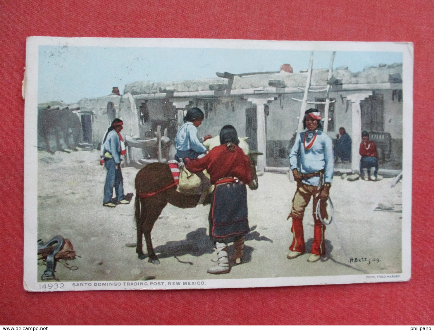 Fred Harvey 14932  Detroit Publisher  Santo Domingo Trading Post NM  -ref 3268 - Native Americans