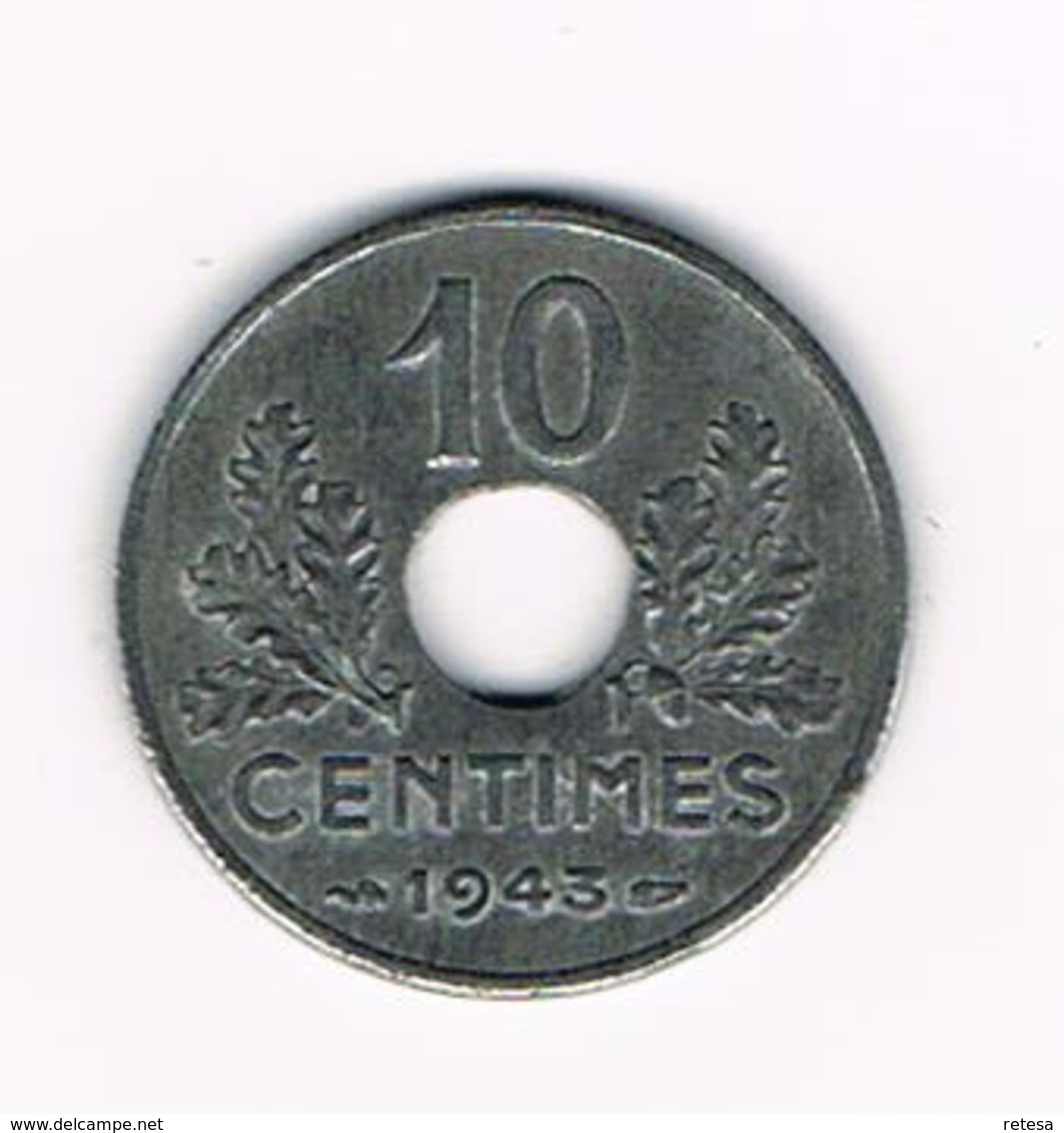 °°°  FRANKRIJK  10 CENTIMES  1943 - Autres & Non Classés