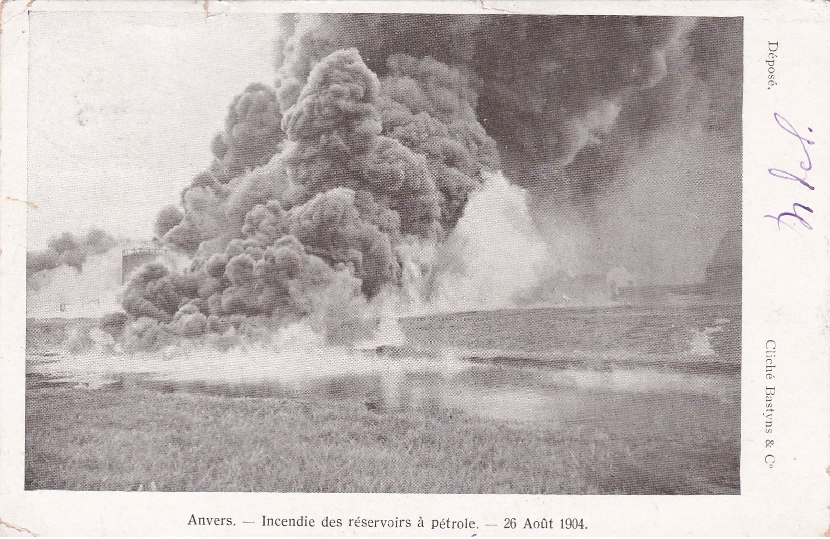 ANVERS, Belgium, 1904; Incendie Des Reservoirs A Petrole - Antwerpen