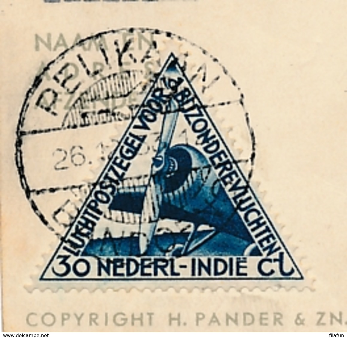 Nederland - Nederlands Indië - 1933 - Panderkaart Per Postjager Van Tilburg Naar Bandoeng En Retour Per Pelikaan - Nederlands-Indië