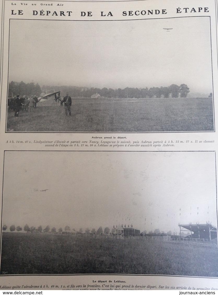 1910 AVIATION - LE CIRCUIT DE L'EST - LES CONCURRENTS - LEGAGNEUX ET LEBLANC - BRIENNE -VAUCOULEUR - LINDPAINTNER - Autres & Non Classés