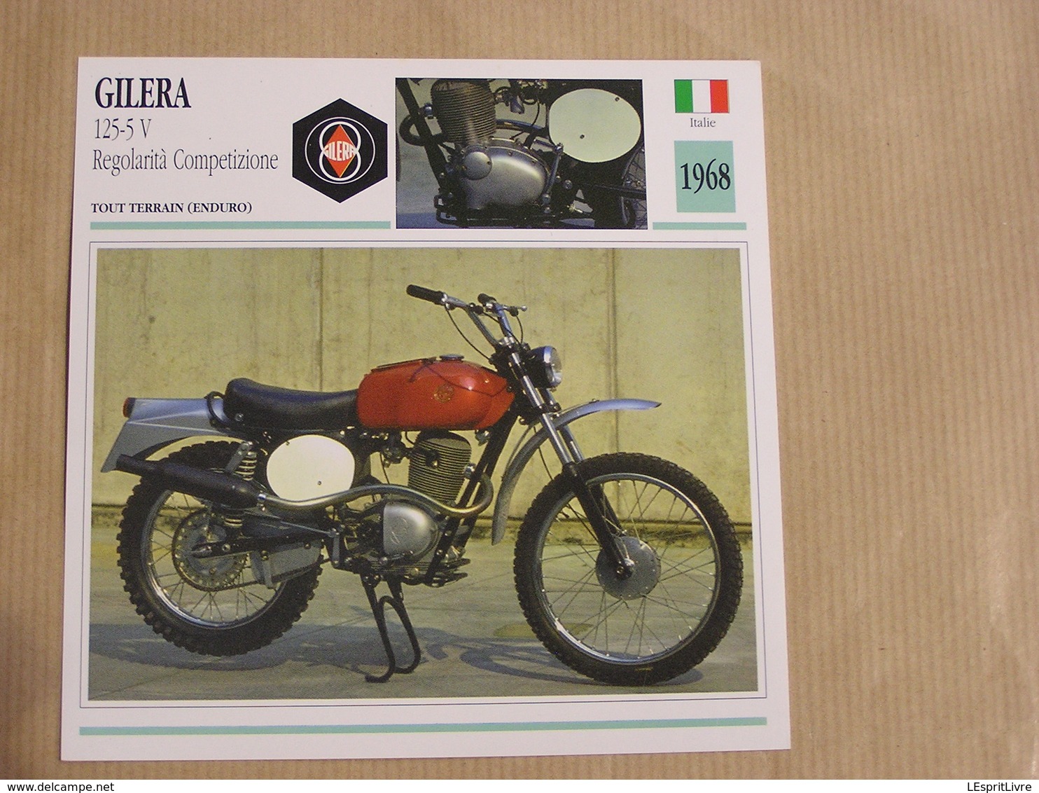 GILERA  125 5 V Regolarita  Italie Italia 1968 Moto Fiche Descriptive Motocyclette Motos Motorcycle Motocyclette - Sonstige & Ohne Zuordnung