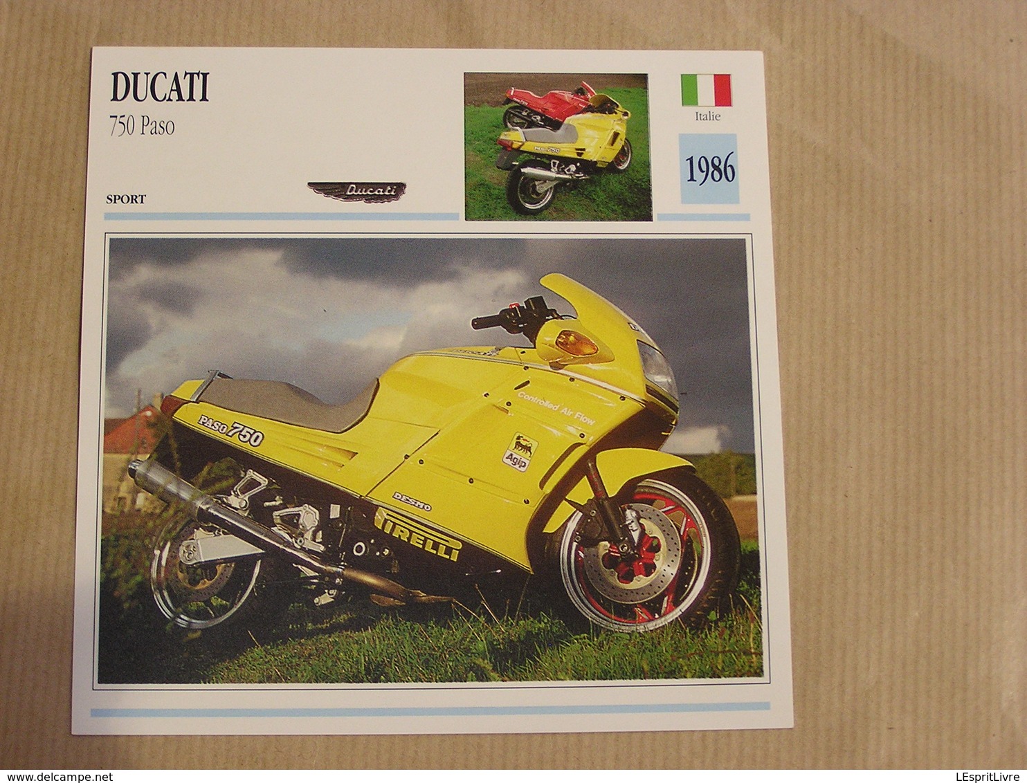 DUCATI 750 Paso  Italie Italia 1986  Moto Fiche Descriptive Motocyclette Motos Motorcycle Motocyclette - Sonstige & Ohne Zuordnung