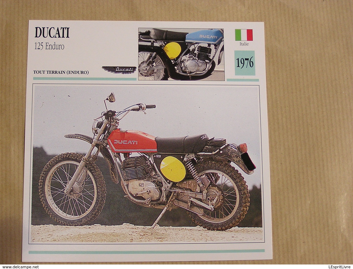 DUCATI 125 Enduro Italie Italia 1976  Moto Fiche Descriptive Motocyclette Motos Motorcycle Motocyclette - Sonstige & Ohne Zuordnung