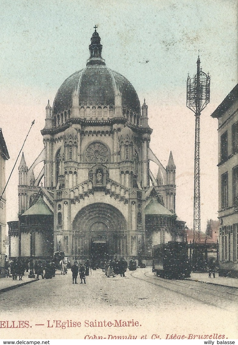 +++ CPA - BRUSSEL - BRUXELLES - Eglise Ste Marie - Tram - Couleur 1903   // - Brussel (Stad)