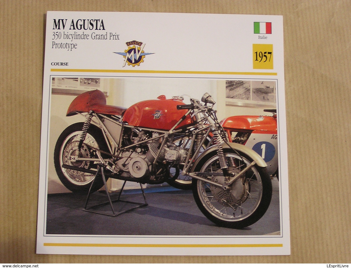 MV AGUSTA 350 Bicylindre GP Italie Italia 1957  Moto Fiche Descriptive Motocyclette Motos Motorcycle Motocyclette - Sonstige & Ohne Zuordnung