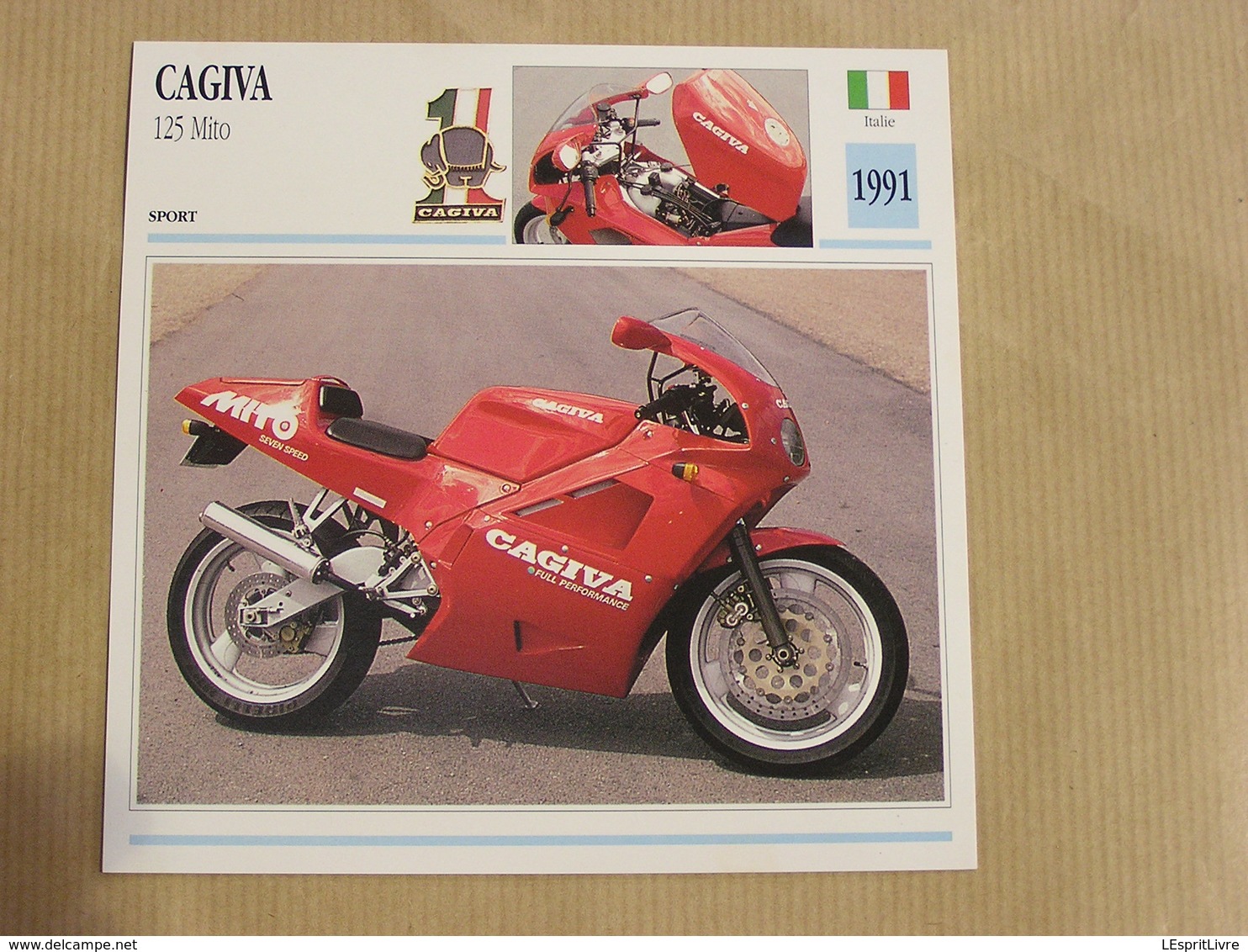 CAGIVA 125 Mito Italie Italia 1991  Moto Fiche Descriptive Motocyclette Motos Motorcycle Motocyclette - Sonstige & Ohne Zuordnung