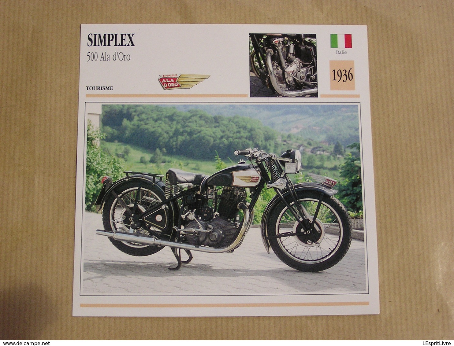 SIMPLEX 500 Ala D'Oro  Italie Italia 1936  Moto Fiche Descriptive Motocyclette Motos Motorcycle Motocyclette - Sonstige & Ohne Zuordnung