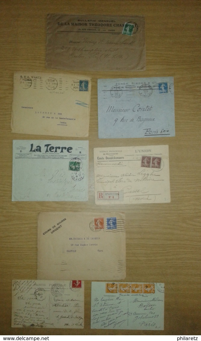 Lot De Lettres Et Cartes Affranchies Type SEMEUSE Camée Uniquement - 1877-1920: Période Semi Moderne