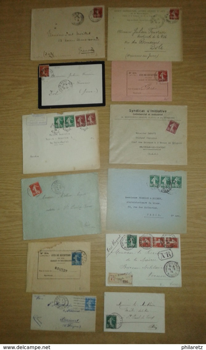 Lot de lettres et cartes affranchies type SEMEUSE Camée uniquement