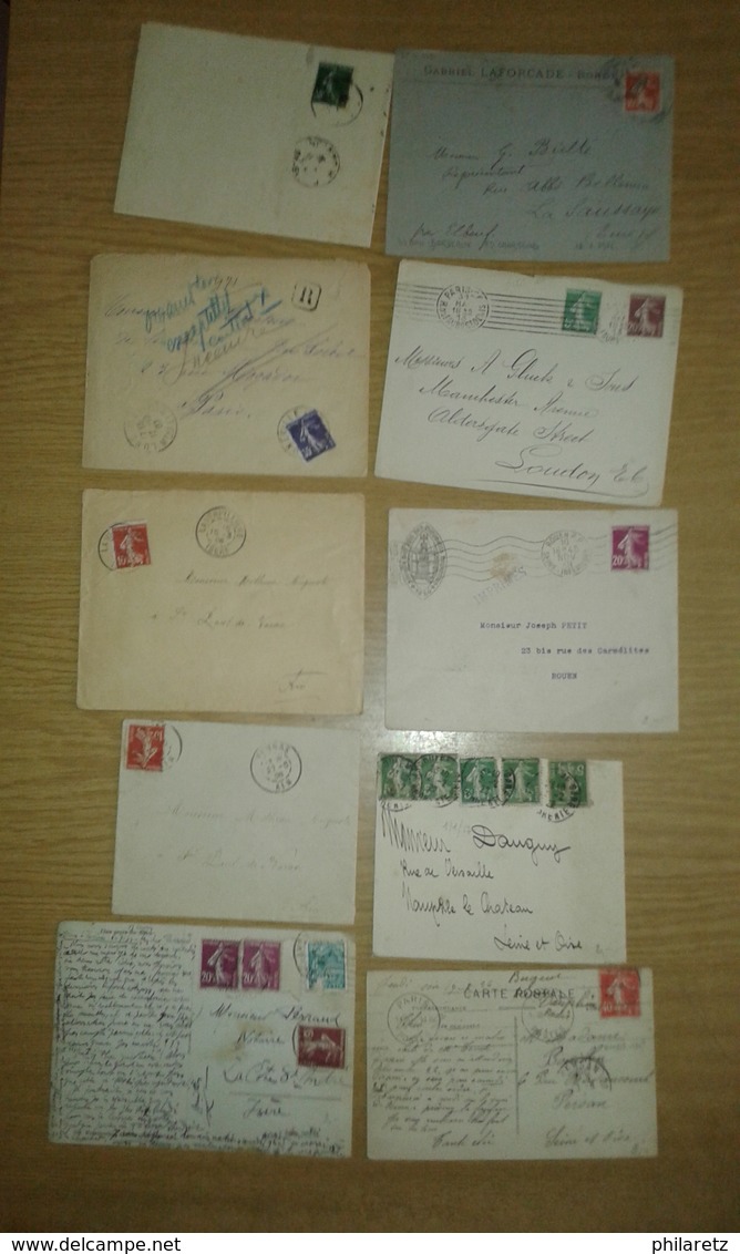 Lot de lettres et cartes affranchies type SEMEUSE Camée uniquement