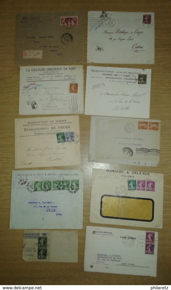 Lot de lettres et cartes affranchies type SEMEUSE Camée uniquement