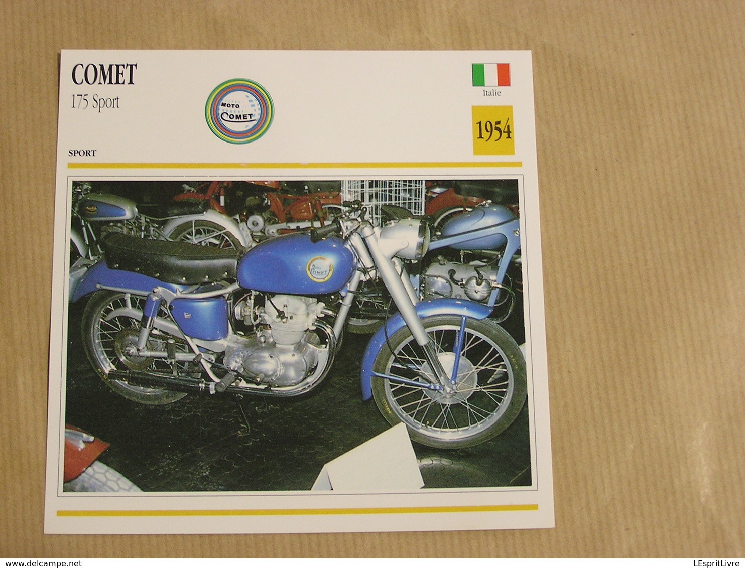 COMET 175 Sport Italie Italia 1954  Moto Fiche Descriptive Motocyclette Motos Motorcycle Motocyclette - Sonstige & Ohne Zuordnung