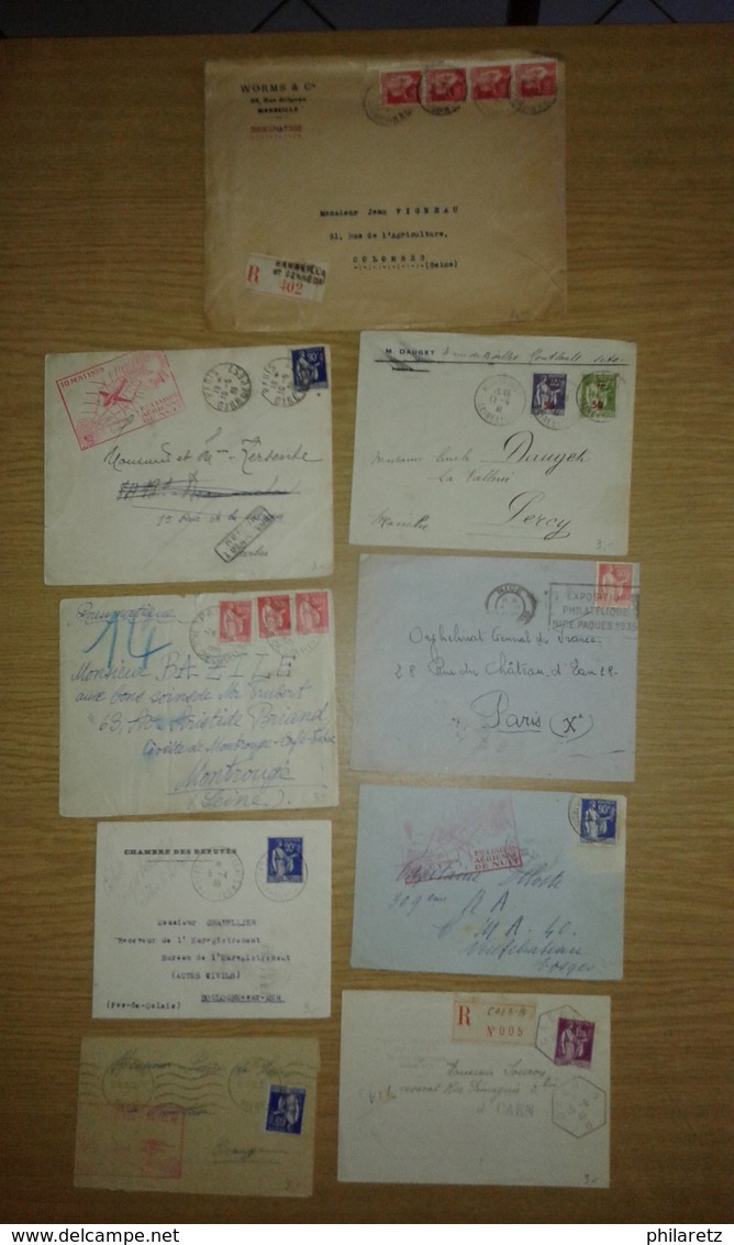 Lot De Lettres Et Cartes Affranchies Type PAIX Uniquement - 1921-1960: Période Moderne