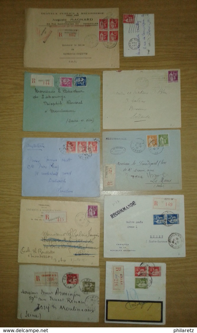 Lot De Lettres Et Cartes Affranchies Type PAIX Uniquement - 1921-1960: Modern Period