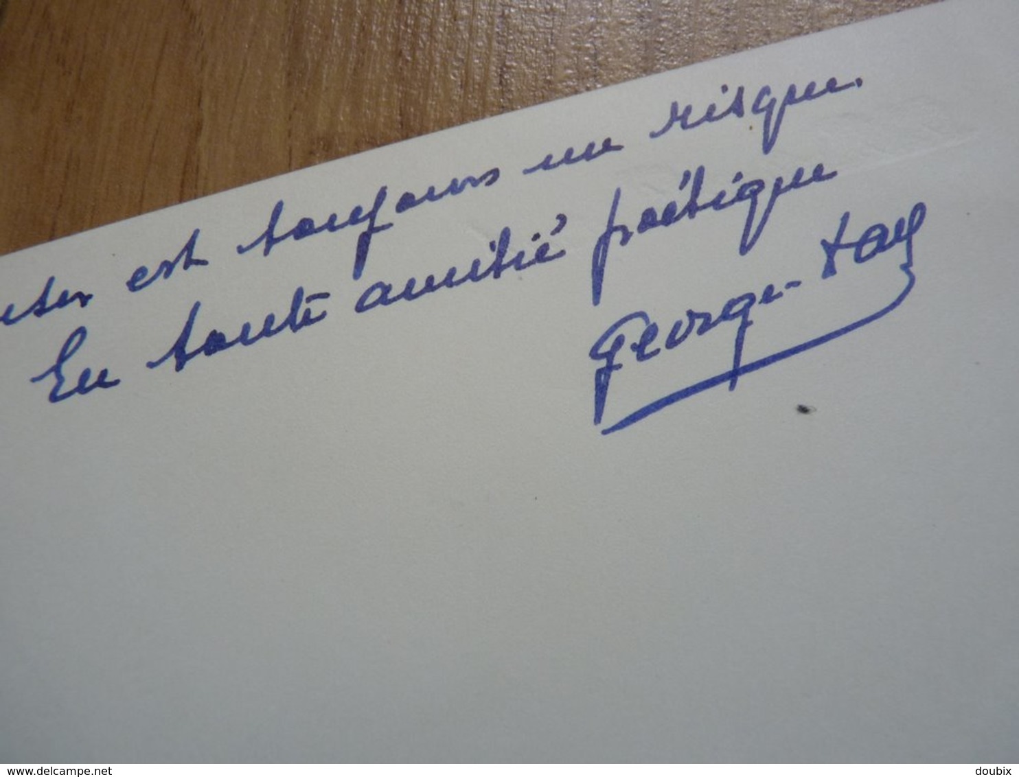 Yvonne Debeauvais dit GEORGE DAY (1893-1971) Poétesse. Maison Poésie. Académie Ronsard. 2 x AUTOGRAPHE à Pierre Béarn