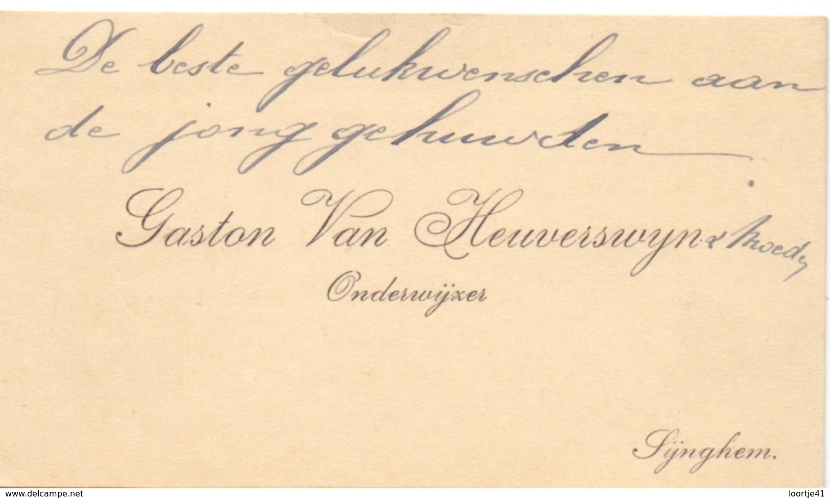 Visitekaartje - Carte Visite - Onderwijzer Gaston Van Heuverswyn - Zingem - Visitenkarten